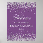 Paars met het Zilveren Glitter Weddenschap Poster (Voorkant)