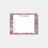 Paars met kleurrijke Stippen Post it Note (Voorkant)