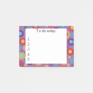 Paars met kleurrijke Stippen Post it Note