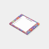 Paars met kleurrijke Stippen Post it Note (Schuin)