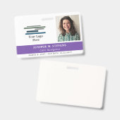 Paars met Logo & Foto Personeels-ID Badge (Voor- en achterkant)