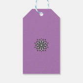 paars met mandala bloemkunst cadeaulabel (Achterkant)