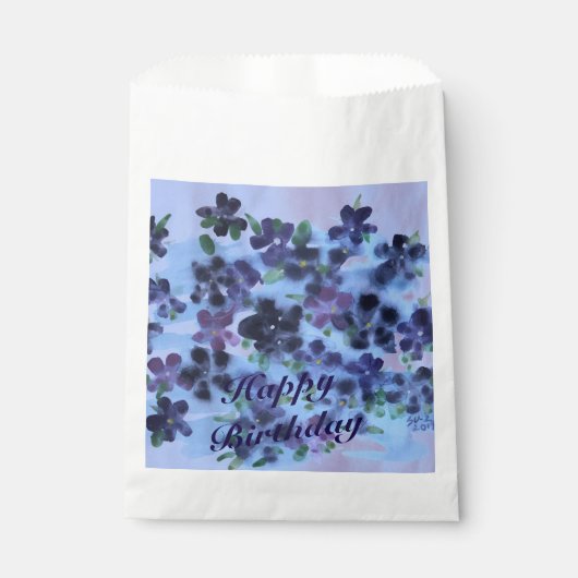 Paars met marineblauw bedankzakje (Voorkant)