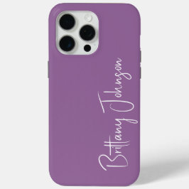 Paars met monogram iPhone 15 pro max hoesje