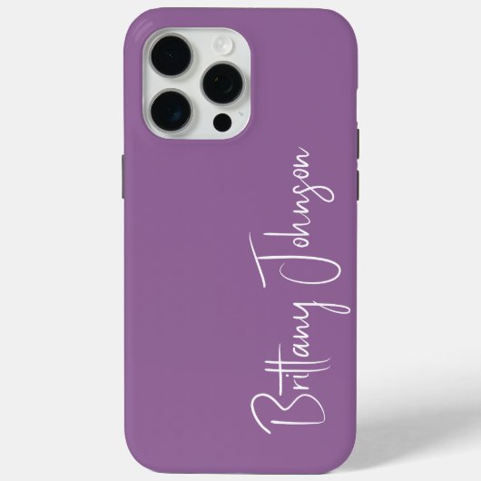 Paars met monogram Case-Mate iPhone case (Achterkant)