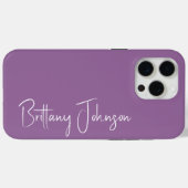 Paars met monogram Case-Mate iPhone case (Achterkant (horizontaal))