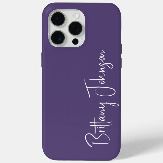 Paars met monogram Case-Mate iPhone case (Achterkant)