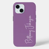 Paars met monogram Case-Mate iPhone case (Achterkant)