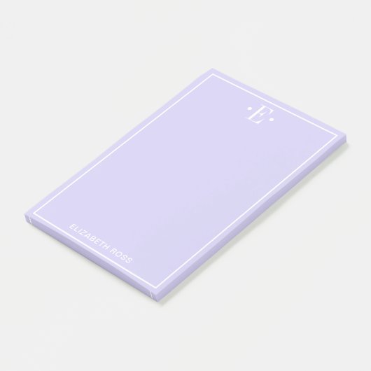 Paars met monogram post-it® notes (Schuin)