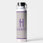 Paars met monogram waterfles (Achterkant)