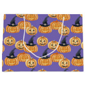 PAARS MET ORANJE HALLOWEEN JACK O LANTERNS GROOT CADEAUZAKJE (Voorkant)