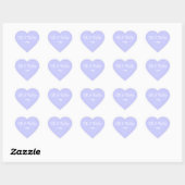 Paars met periwinkle tint - gepersonaliseerd hart sticker (Vel)