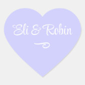 Paars met periwinkle tint - gepersonaliseerd hart sticker (Voorkant)
