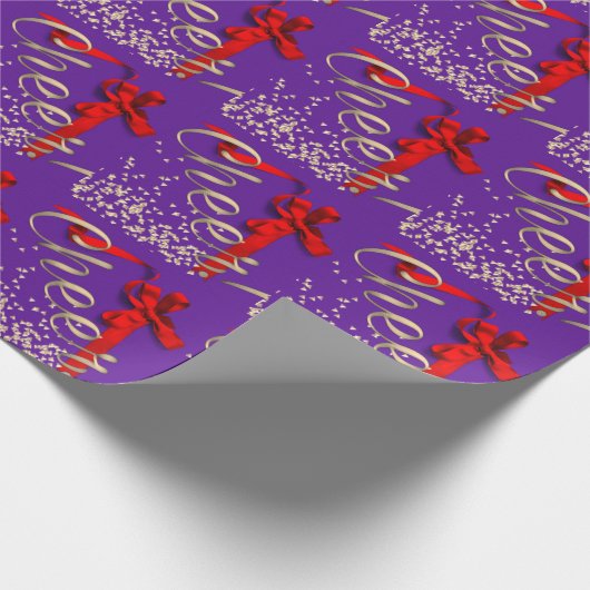 Paars met rode kerst cadeaupapier (Hoek)