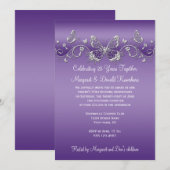 Paars met Silver Butterflies 25e Jubileum Kaart (Voorkant / Achterkant)