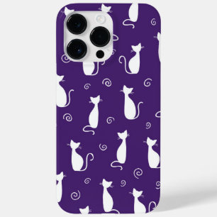 PAARS MET WIT-SITE CAT-PATROON Case-Mate iPhone 14 PRO MAX HOESJE