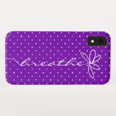 paars met witte poka stippen ademen Case-Mate iPhone case (Achterkant (horizontaal))