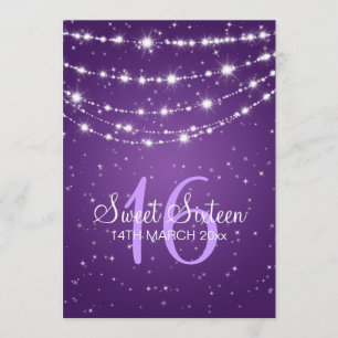 Paars met zestien partijen mousserende keten kaart