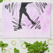 Paars met zwarte  snuffeldoek theedoek (Gevouwen)