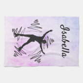 Paars met zwarte  snuffeldoek theedoek (Horizontaal)