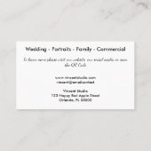 Paars metaalgoud Glitter QR-code Fotografie Visitekaartje (Achterkant)