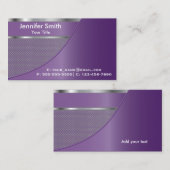 Paars Metal Mesh | Elegant Designed Sjabloon Visitekaartje (Voorkant / Achterkant)