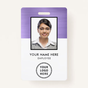 Paars Metallic Employee Photo ID Logo Badge