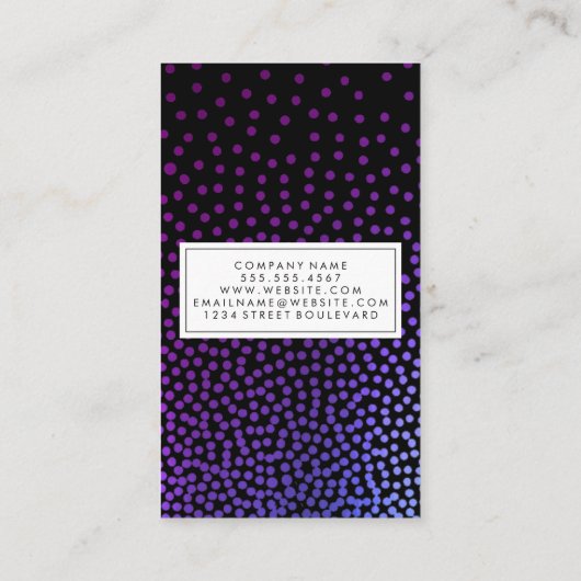 Paars metallisch gevlochten patroon visitekaartje (Achterkant)
