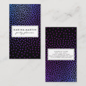 Paars metallisch gevlochten patroon visitekaartje (Voorkant / Achterkant)