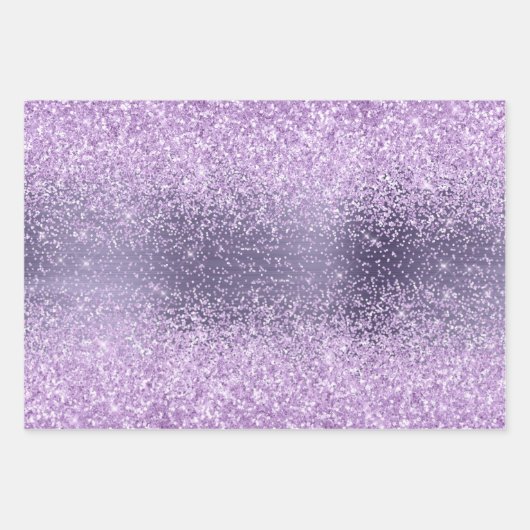 Paars metallisch glitterspatroon inpakpapier vel (Voorkant 2)