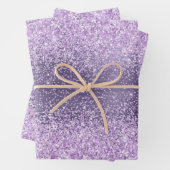 Paars metallisch glitterspatroon inpakpapier vel (In situ)