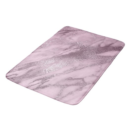 Paars metallisch Lila Mauve Marble Stone Metallic Badmat (Gekanteld)