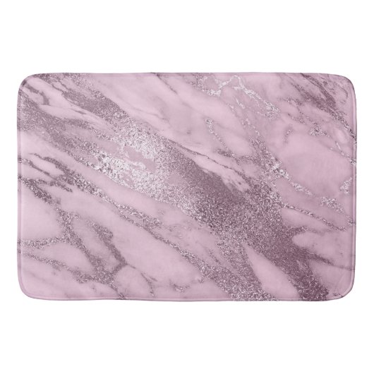 Paars metallisch Lila Mauve Marble Stone Metallic Badmat (Voorkant)