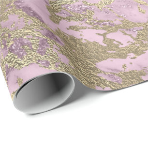 Paars metallisch Lila Mauve Marble Stone Metallic Cadeaupapier