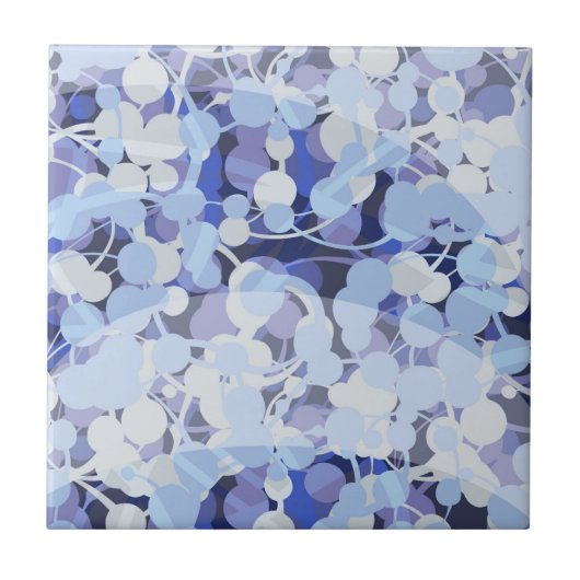 Paars microbe-patroon tegeltje (Voorkant)