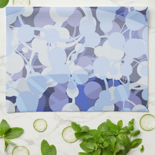 Paars microbe-patroon theedoek (Gevouwen)