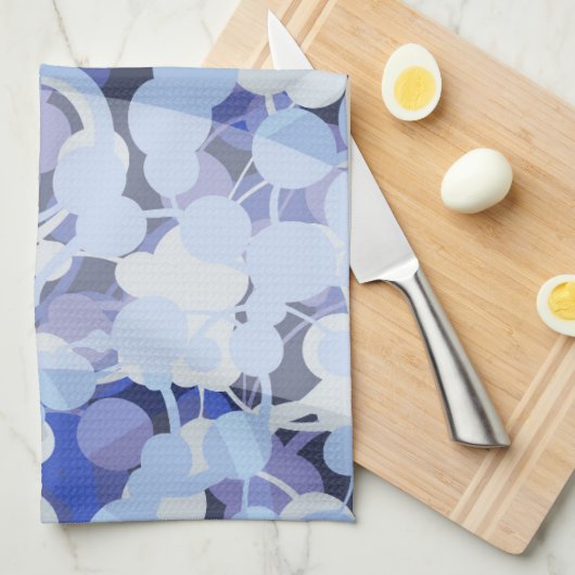 Paars microbe-patroon theedoek (Quarter Fold)