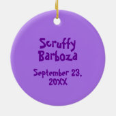 Paars Mijn eerste kerstfoto op naam Dog Keramisch Ornament (Achterkant)