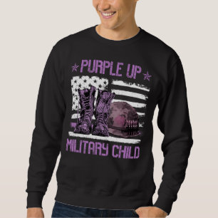 Paars militair kind Kinder maand Amerikaanse vlag Trui