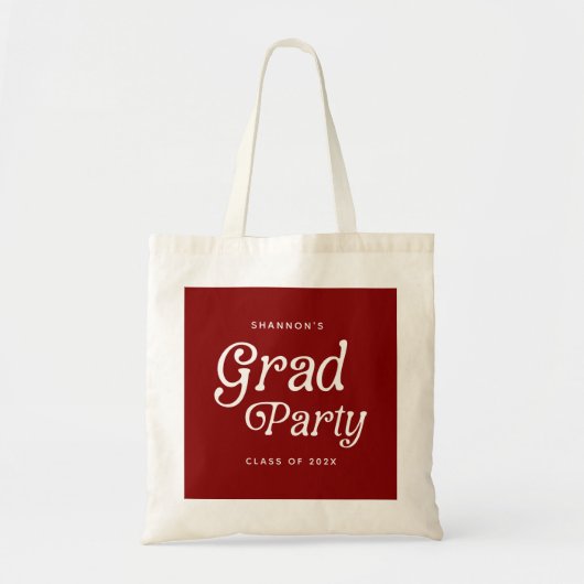 Paars Minimal Retro Afstudeertas Tote Bag (Voorkant)