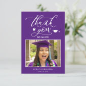 Paars minimalistisch foto-Afstuderen - Hartelijk d Kaart (Staand voorkant)