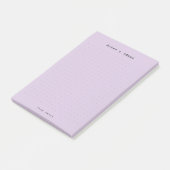 Paars minimalistisch gepersonaliseerd retro esthet post-it® notes (Schuin)