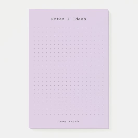 Paars minimalistisch gepersonaliseerd retro esthet post-it® notes (Voorkant)