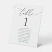 Paars minimalistisch huwelijksnummer reclamebord met voetstuk (Voorkant)