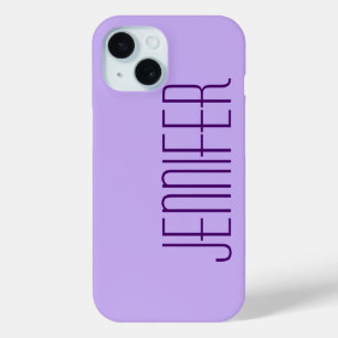 Paars, minimalistisch, Jumbo Name iPhone 15 Case