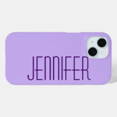 Paars, minimalistisch, Jumbo Name Case-Mate iPhone Case (Achterkant (horizontaal))