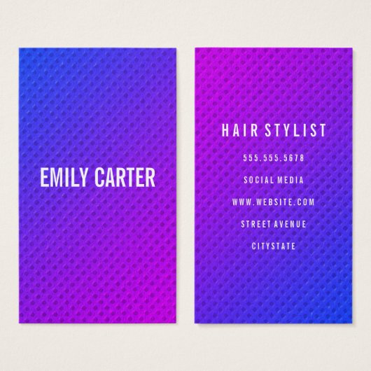 Paars minimalistisch mengsel visitekaartjes (Voorkant /achterkant)