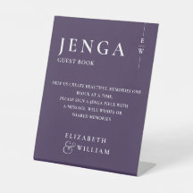 Paars Minimalistisch Modern Jenga-gastenboek