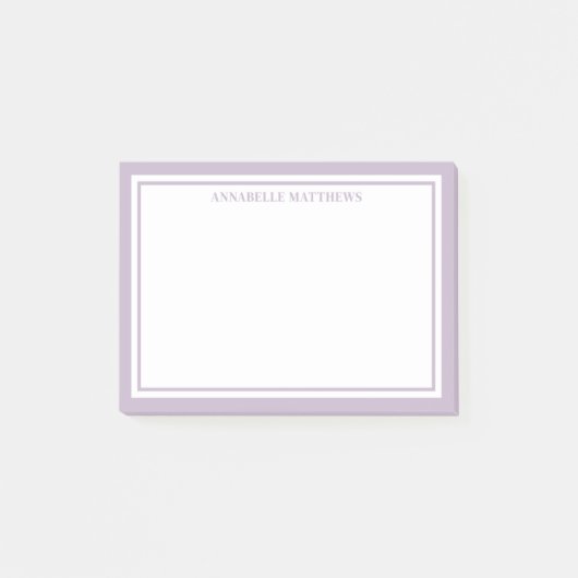 Paars Minimalistisch Monogram Post-it® Notes (Voorkant)