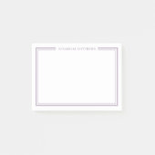 Paars Minimalistisch Monogram Post-it® Notes (Voorkant)
